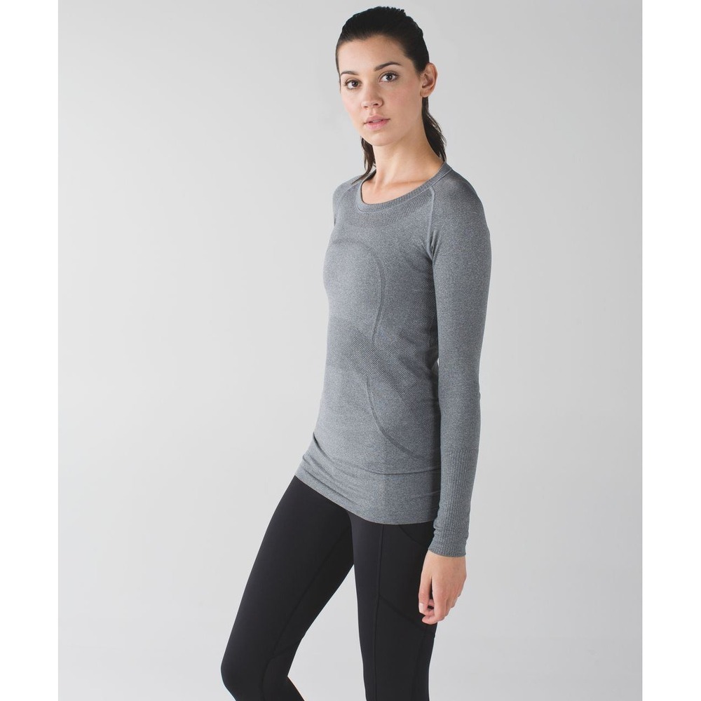 Lululemon Swiftly Tech Long Sleeve Crew Heathered Slate (First Release) Size 2